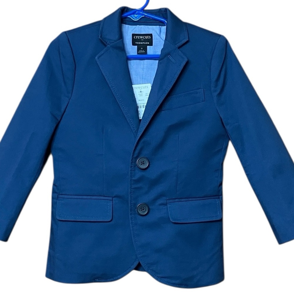 J Crew Crewcuts Thompson Boys Suit Jacket Blue NWT